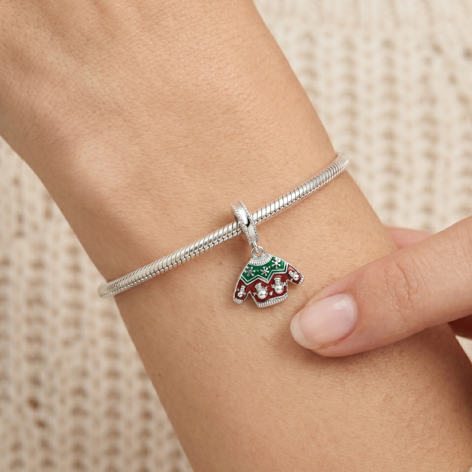 Silver Winter Wonderland Sweater Charm
