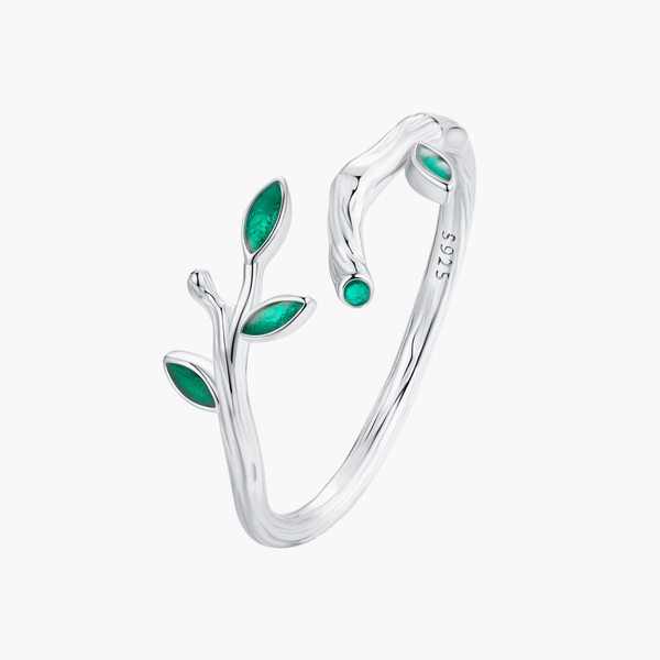 Silver Bamboo Bliss Ring in 925 Sterling Silver by Sylvory