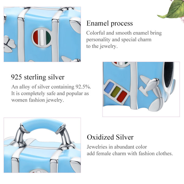 Silver Wanderlust Briefcase Charm