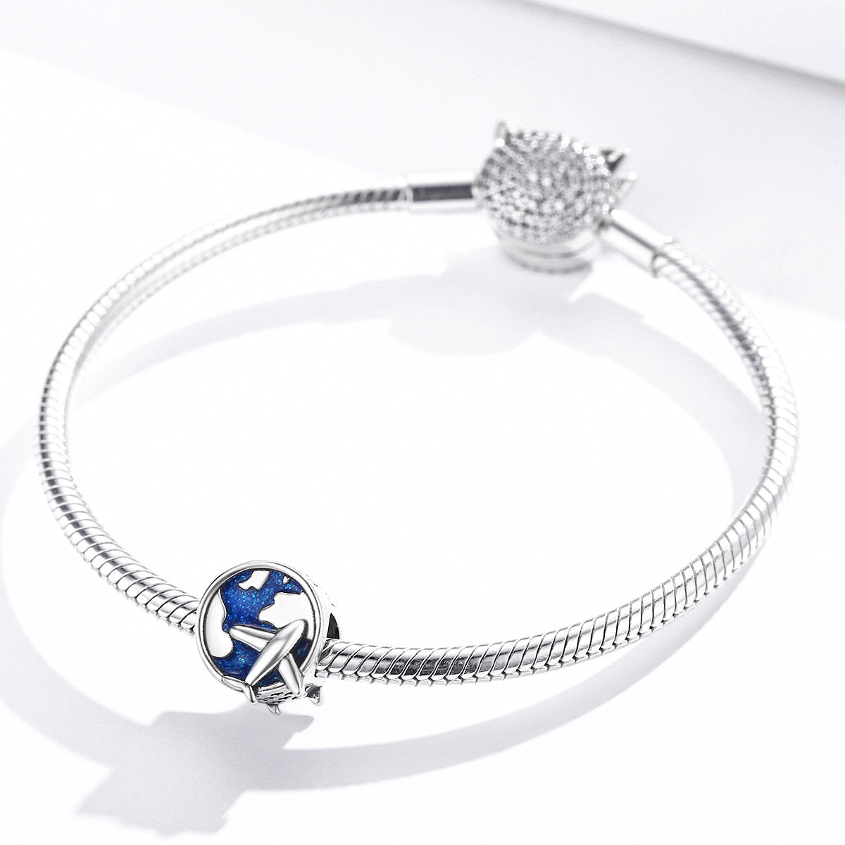 Sylvory 925 Sterling Silver Round the World Charm