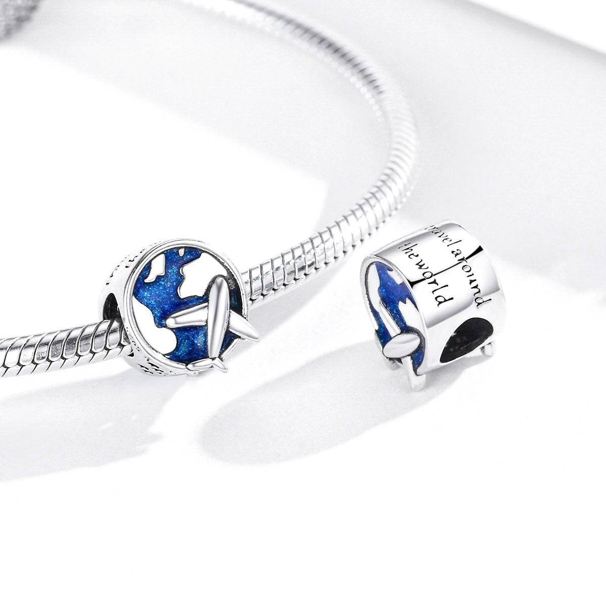 Sylvory 925 Sterling Silver Round the World Charm