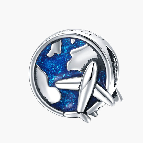 Silver Round the World Charm in 925 Sterling Silver by Sylvory