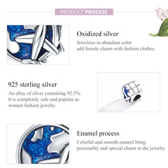 Sylvory 925 Sterling Silver Round the World Charm
