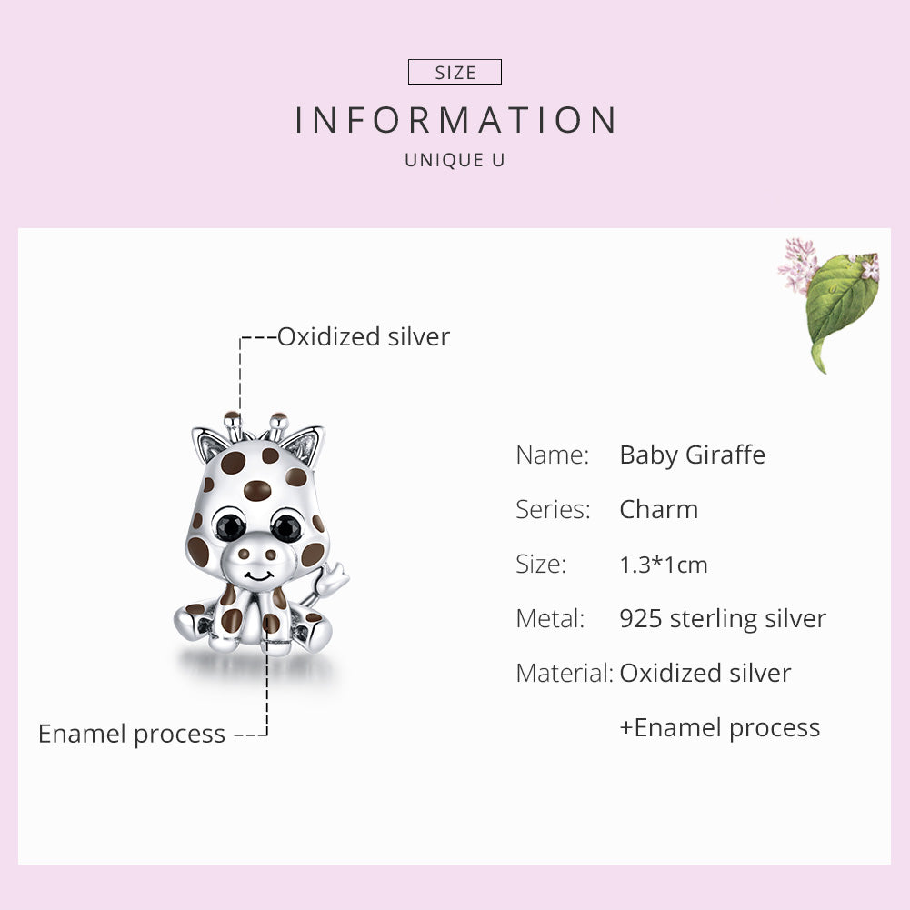Sylvory 925 Sterling Silver Jiffy the Giraffe Charm