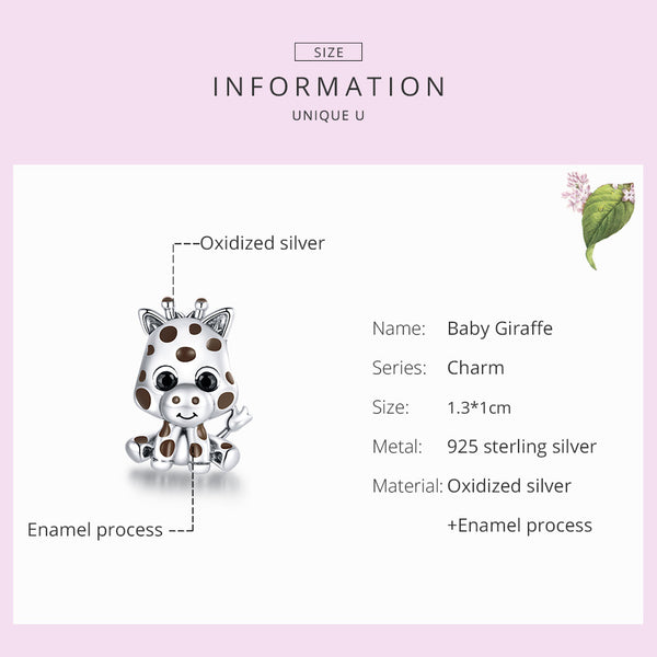 Sylvory 925 Sterling Silver Jiffy the Giraffe Charm