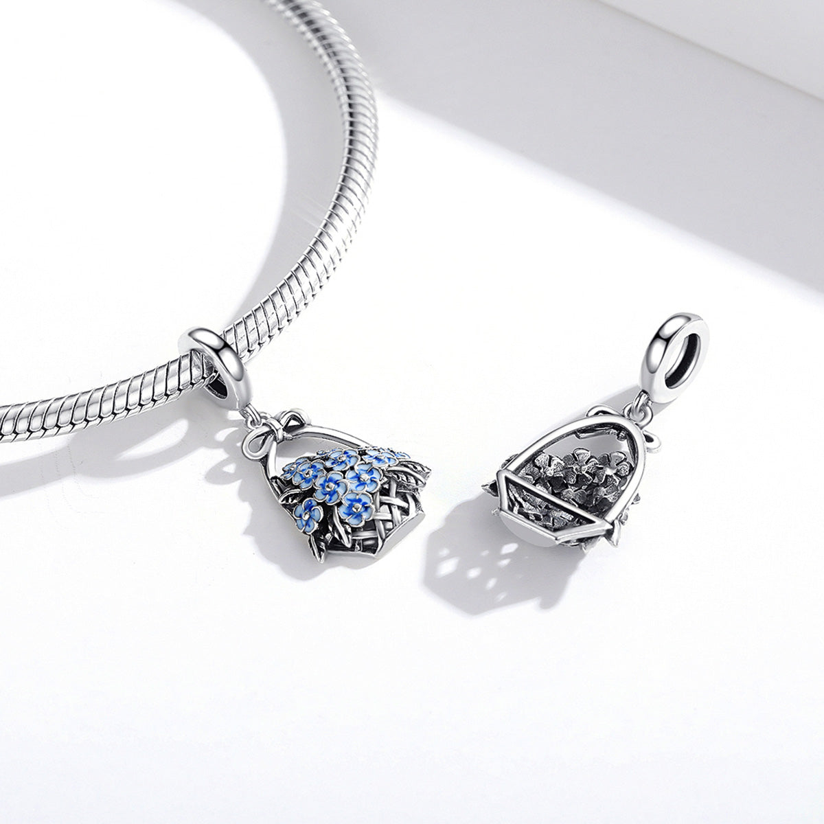 Sylvory 925 Sterling Silver Bloom Basket Charm