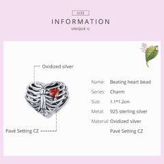 Sylvory 925 Sterling Silver Anatomy of Love Charm