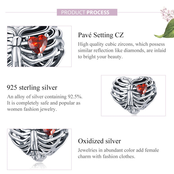 Sylvory 925 Sterling Silver Anatomy of Love Charm