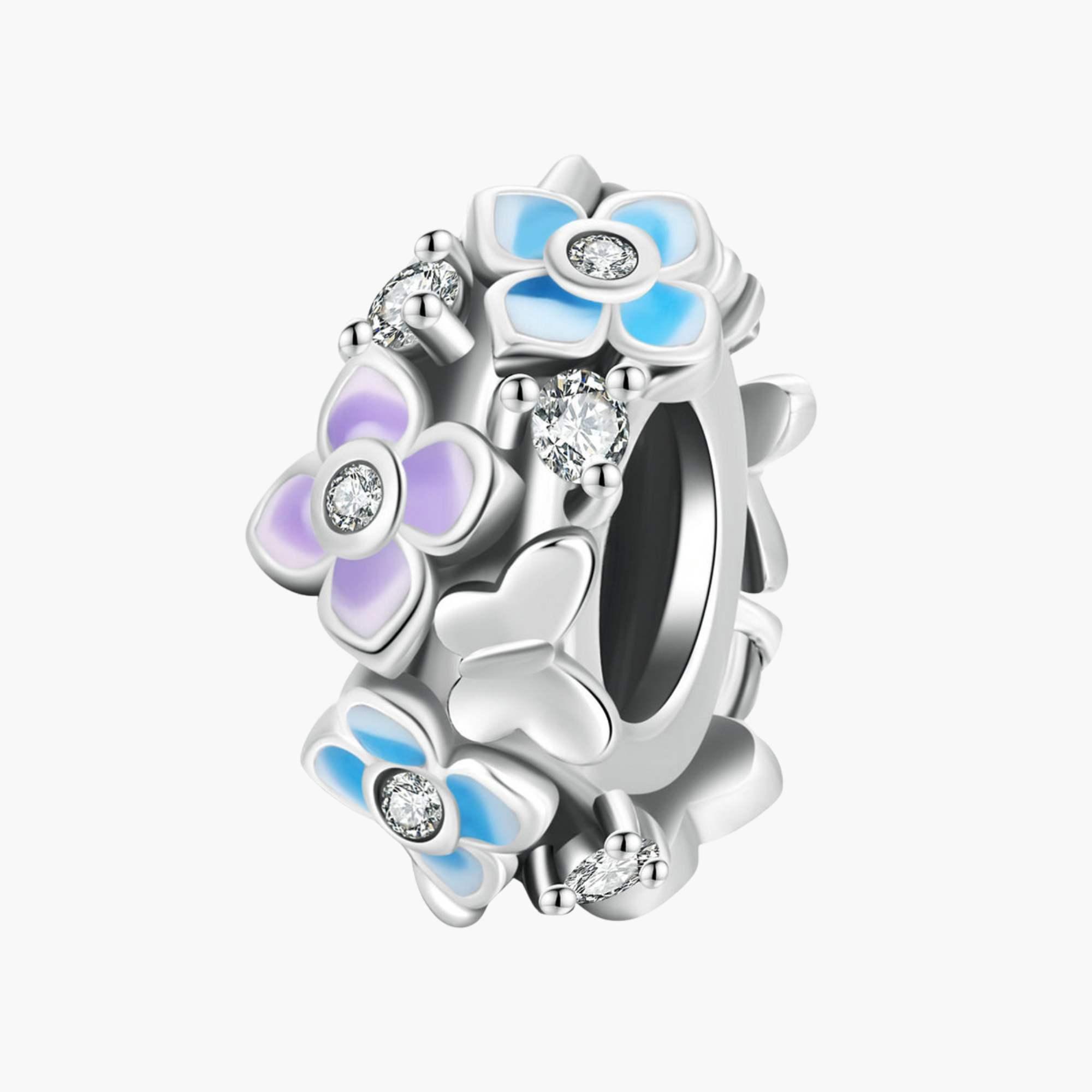 Silver Floral Fusion Spacer Charm Main image
