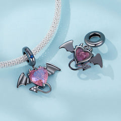 Sylvory 925 Sterling Silver Devilish Heart Charm