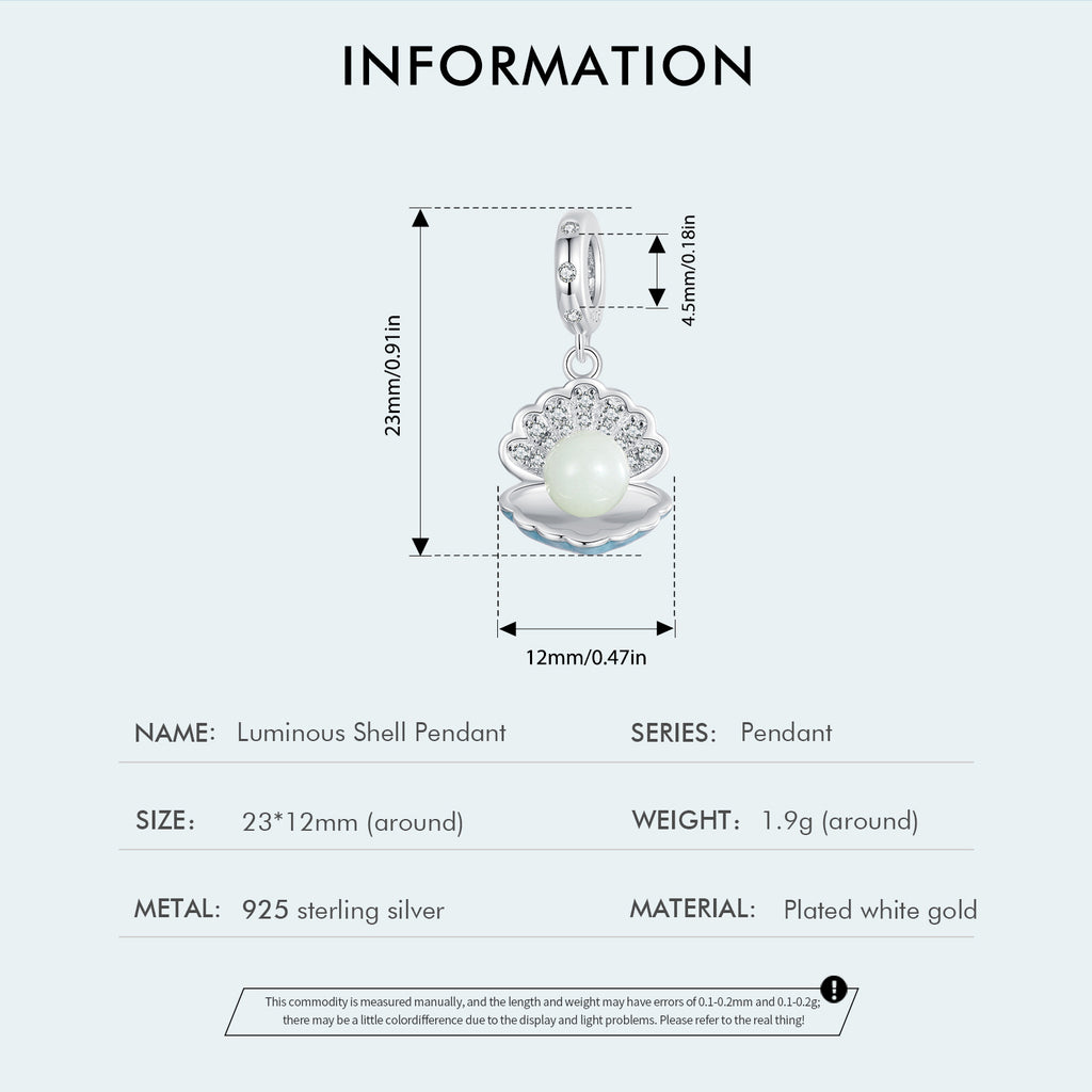 Silver Luminous Pearl Glow Charm