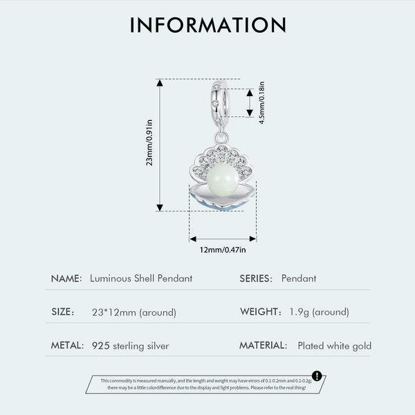 Silver Luminous Pearl Glow Charm