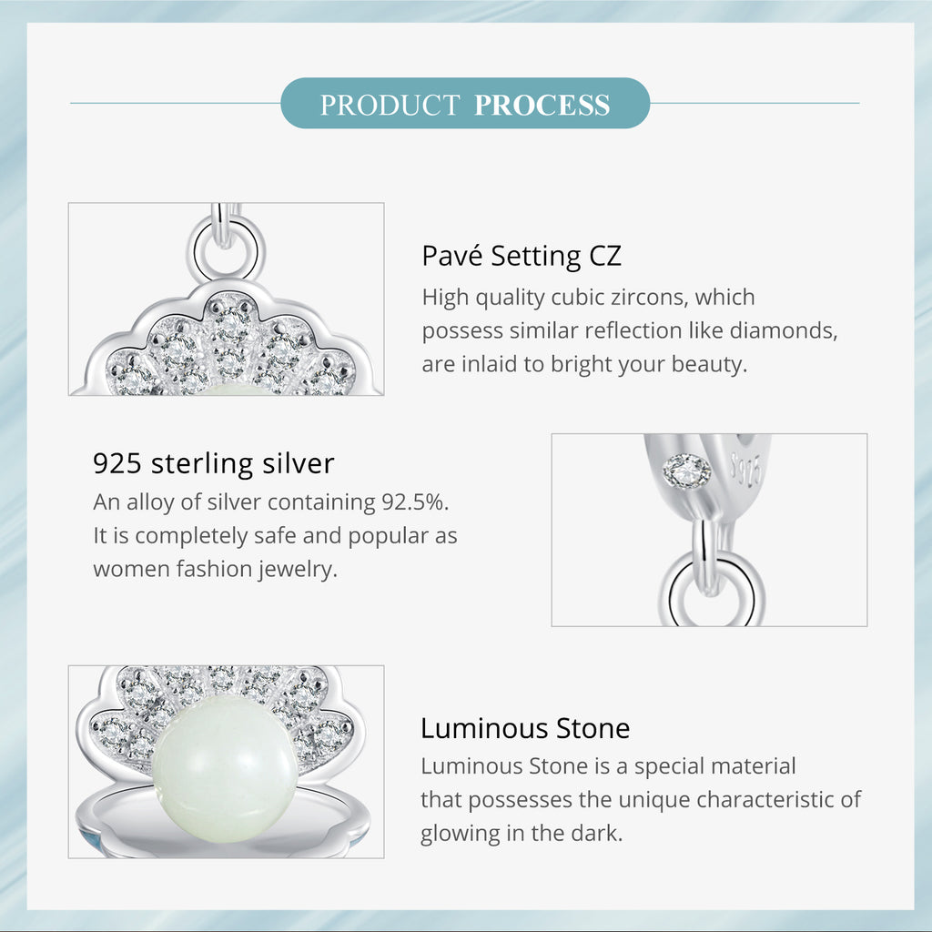 Silver Luminous Pearl Glow Charm
