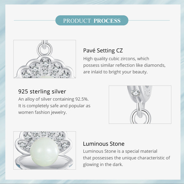 Silver Luminous Pearl Glow Charm