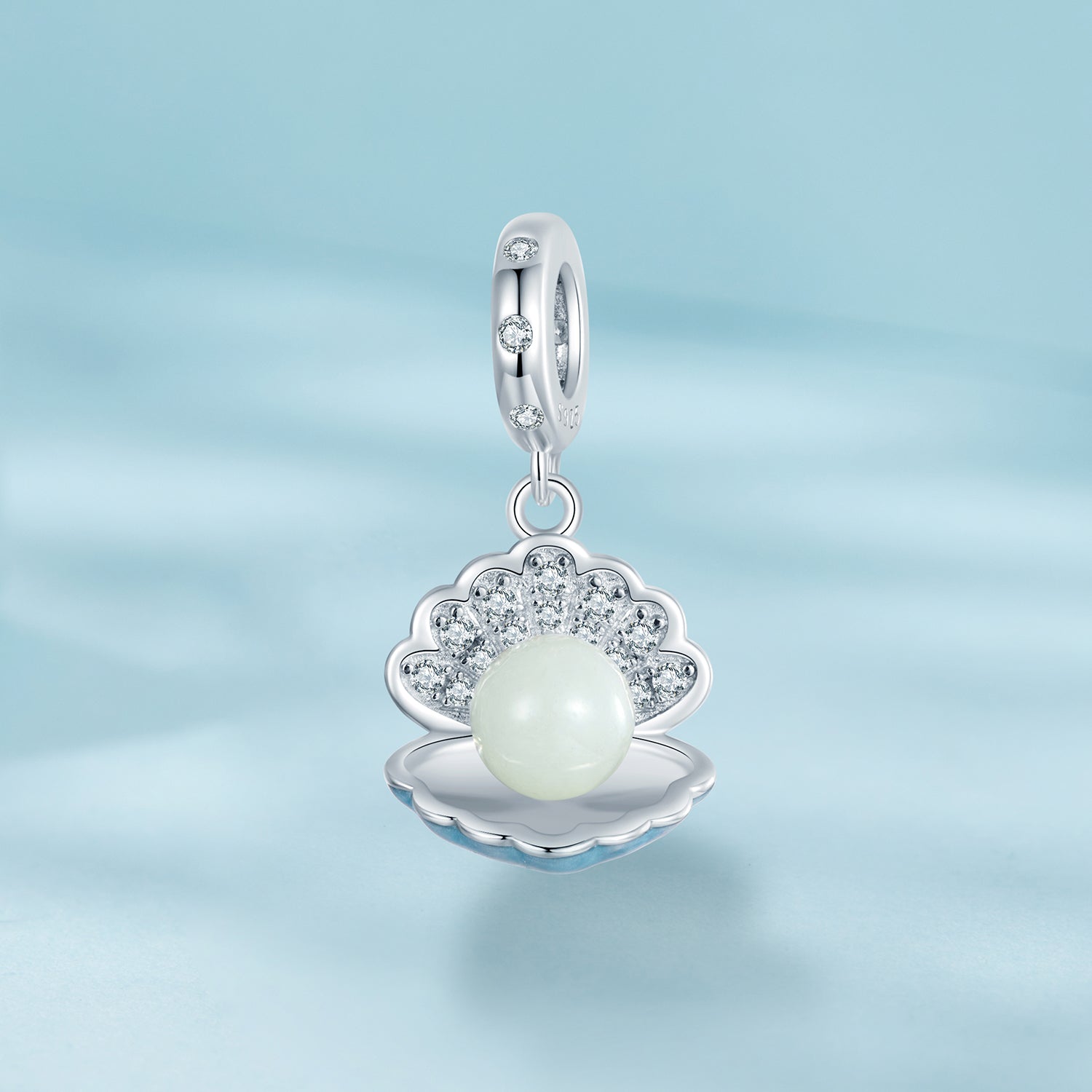 Silver Luminous Pearl Glow Charm