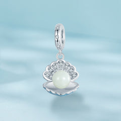 Sylvory 925 Sterling Silver Luminous Pearl Glow Charm