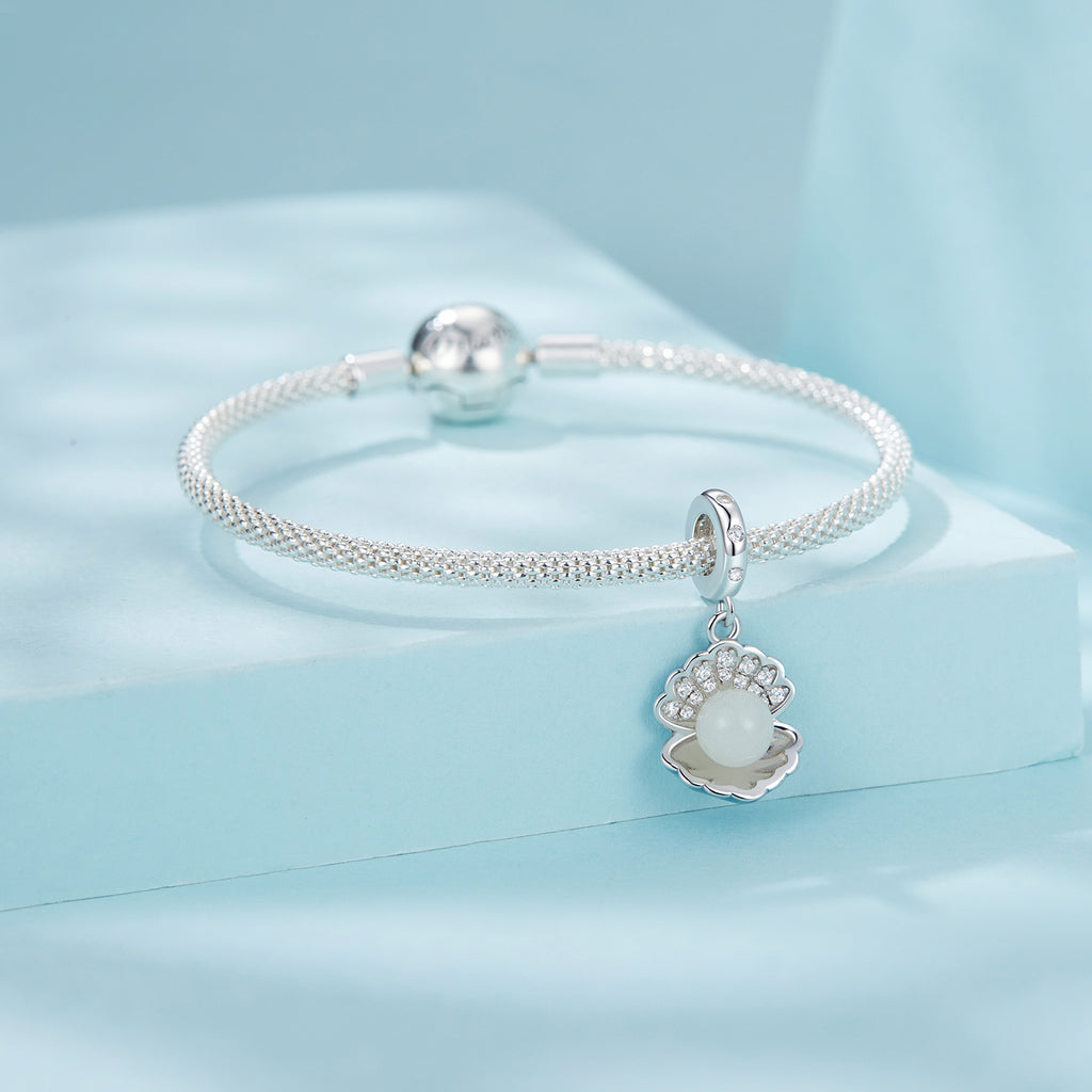 Silver Luminous Pearl Glow Charm
