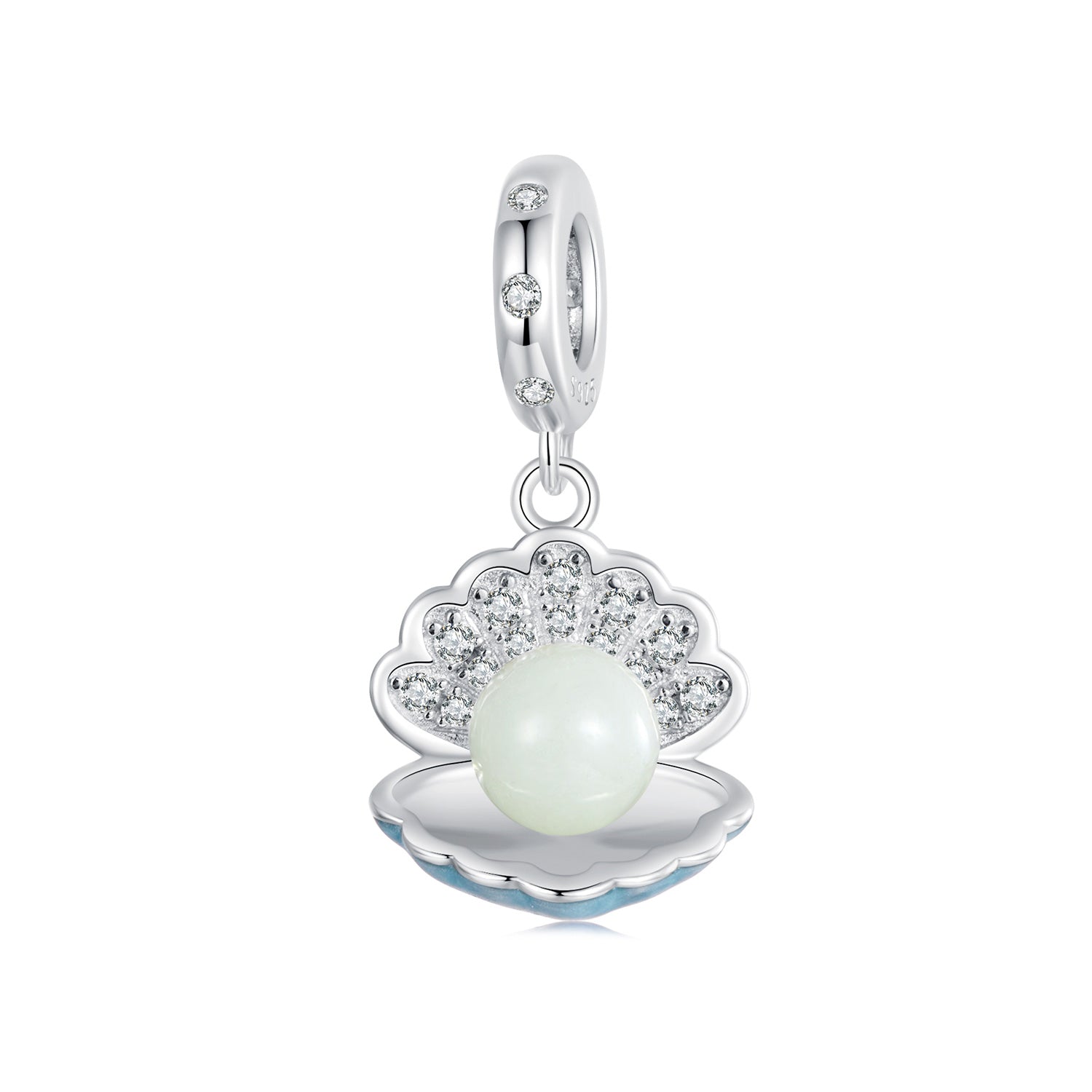 Sylvory 925 Sterling Silver Luminous Pearl Glow Charm