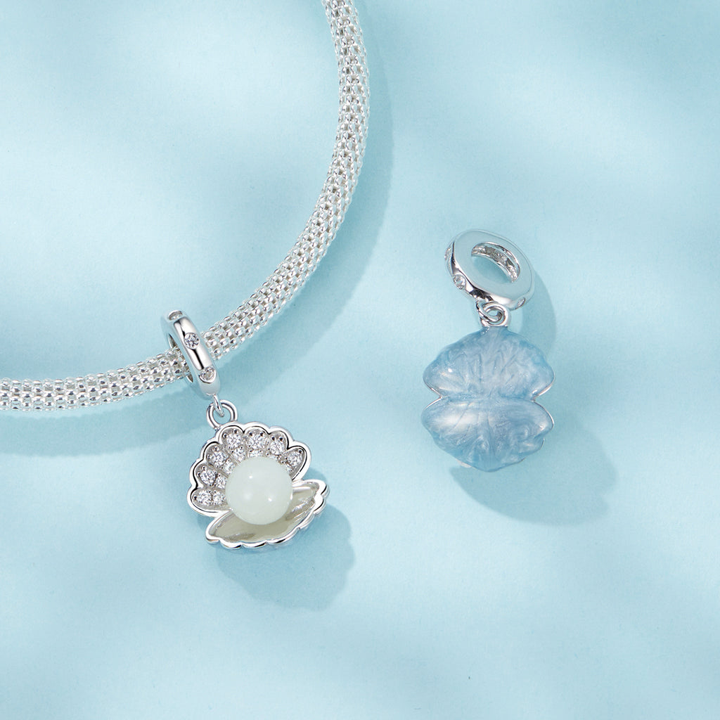 Silver Luminous Pearl Glow Charm