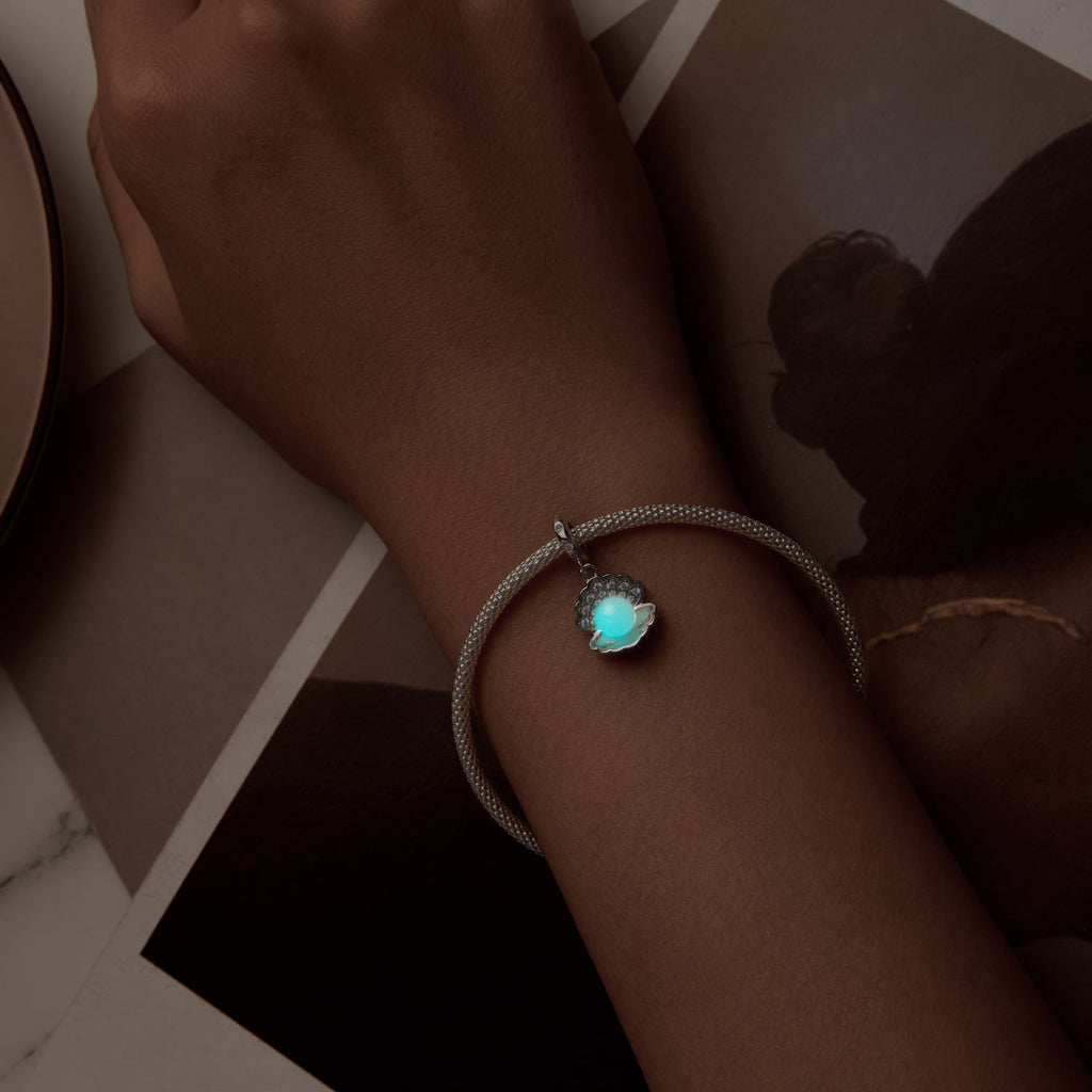 Silver Luminous Pearl Glow Charm