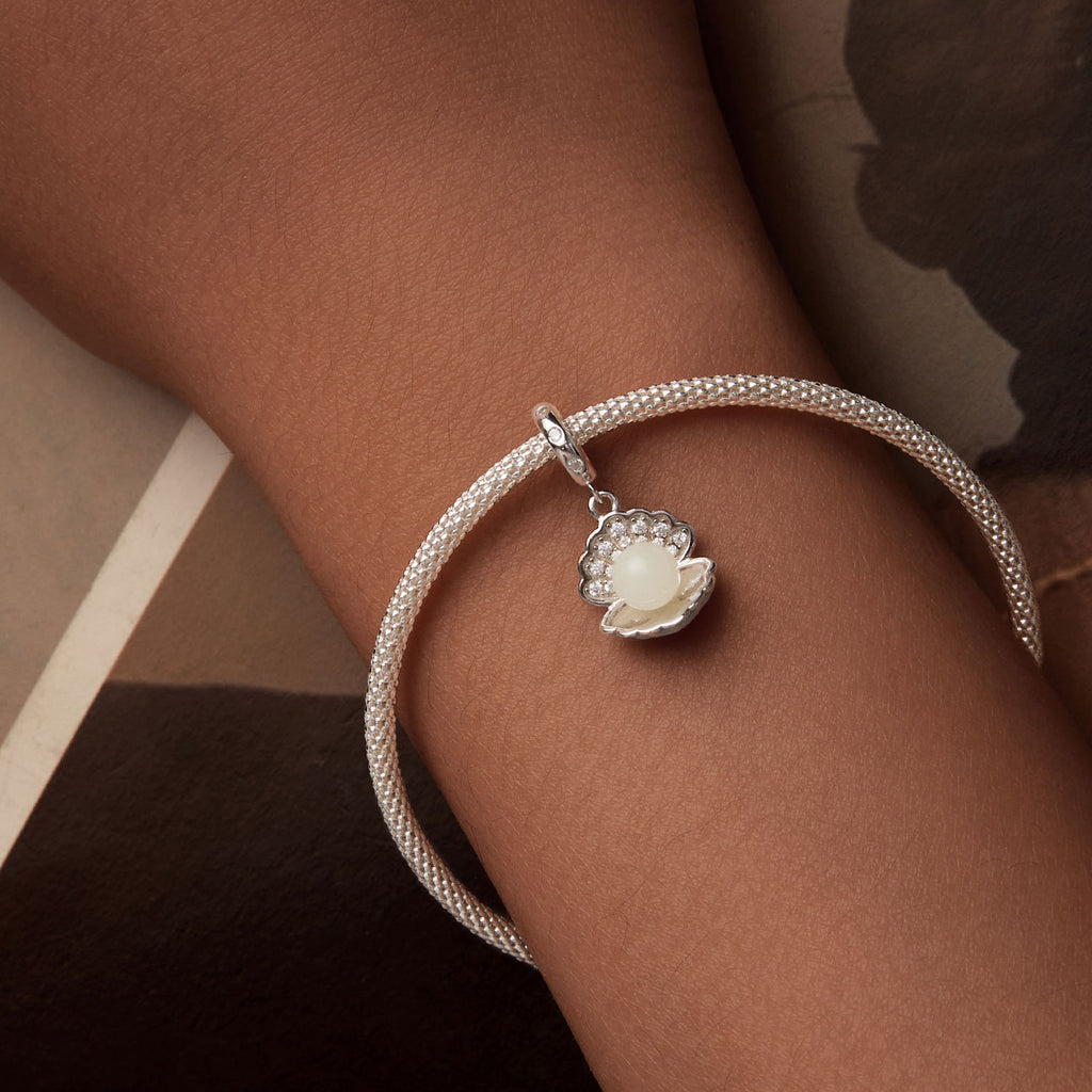 Silver Luminous Pearl Glow Charm