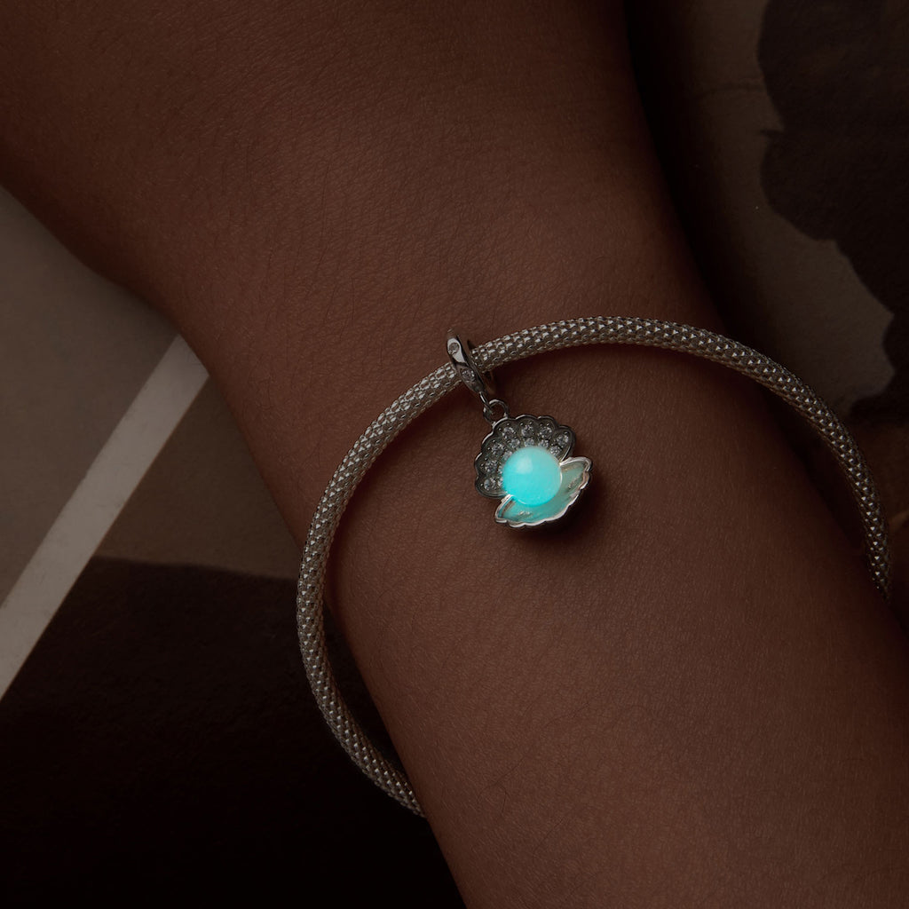 Silver Luminous Pearl Glow Charm