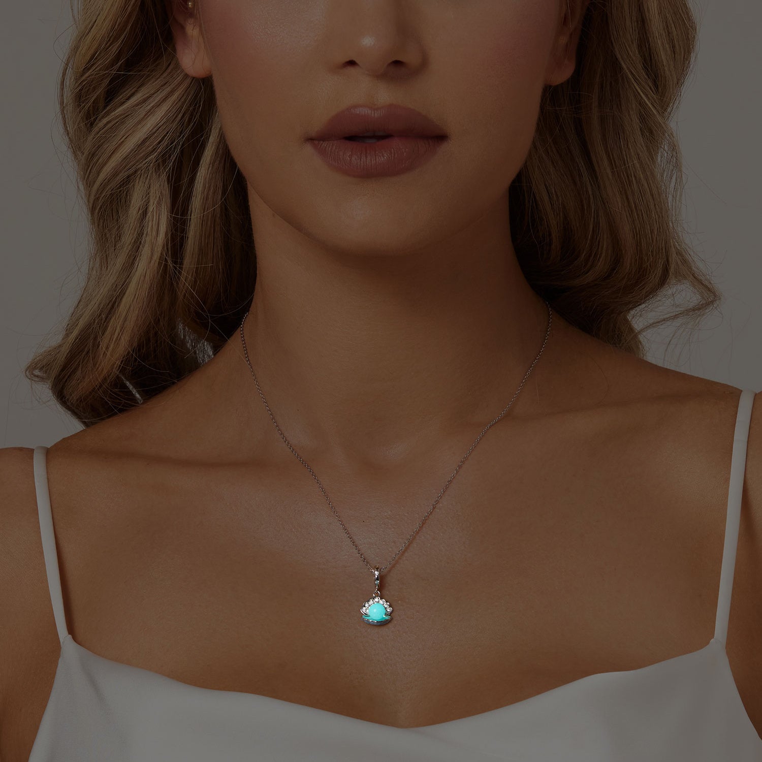 Silver Luminous Pearl Glow Charm
