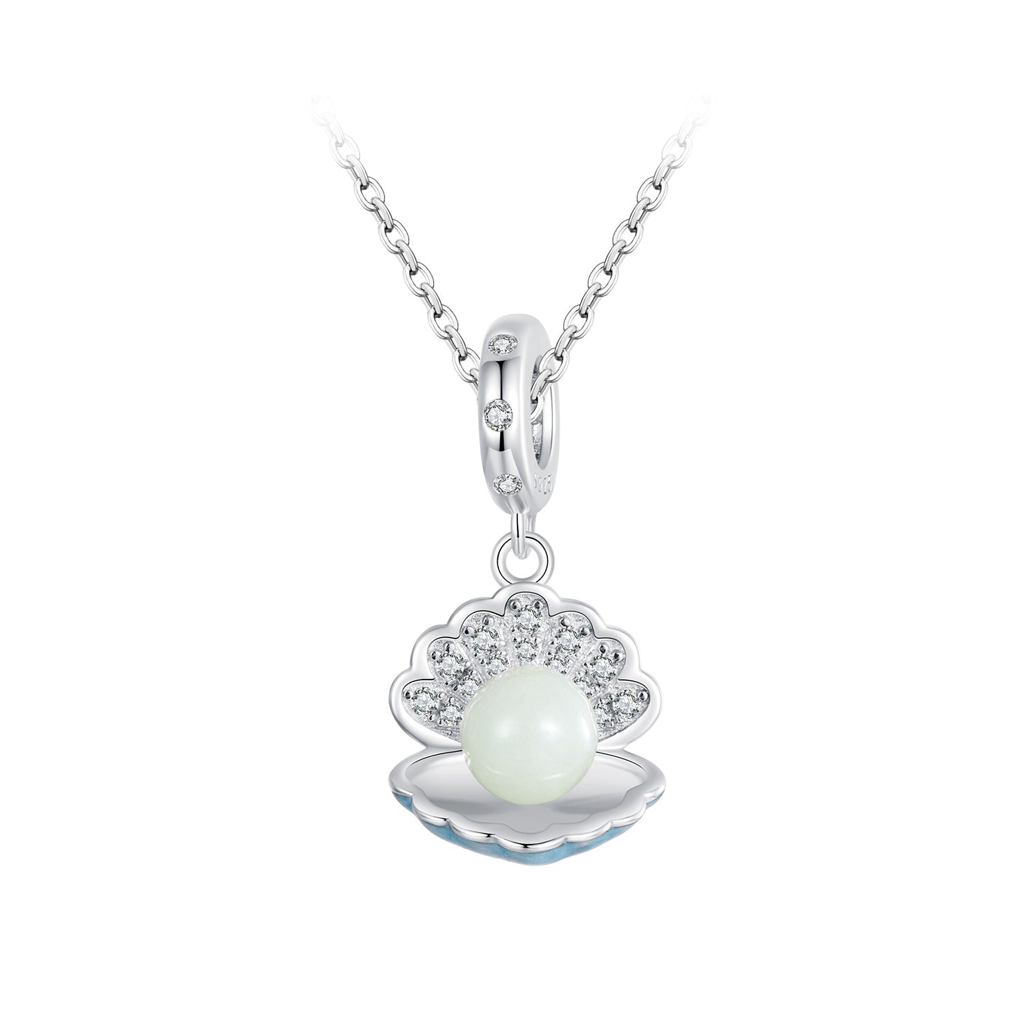 Silver Luminous Pearl Glow Charm