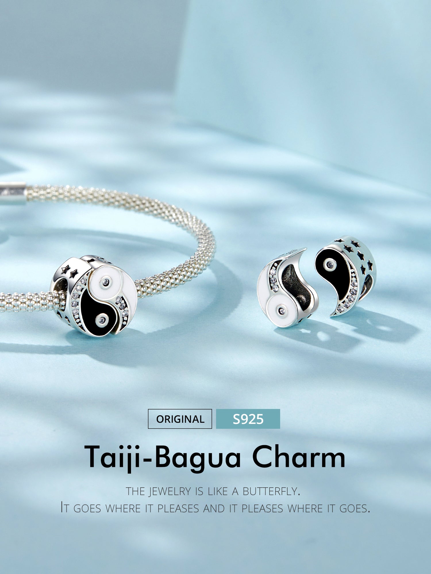 Sylvory 925 Sterling Silver Yin Yang Harmony Charm