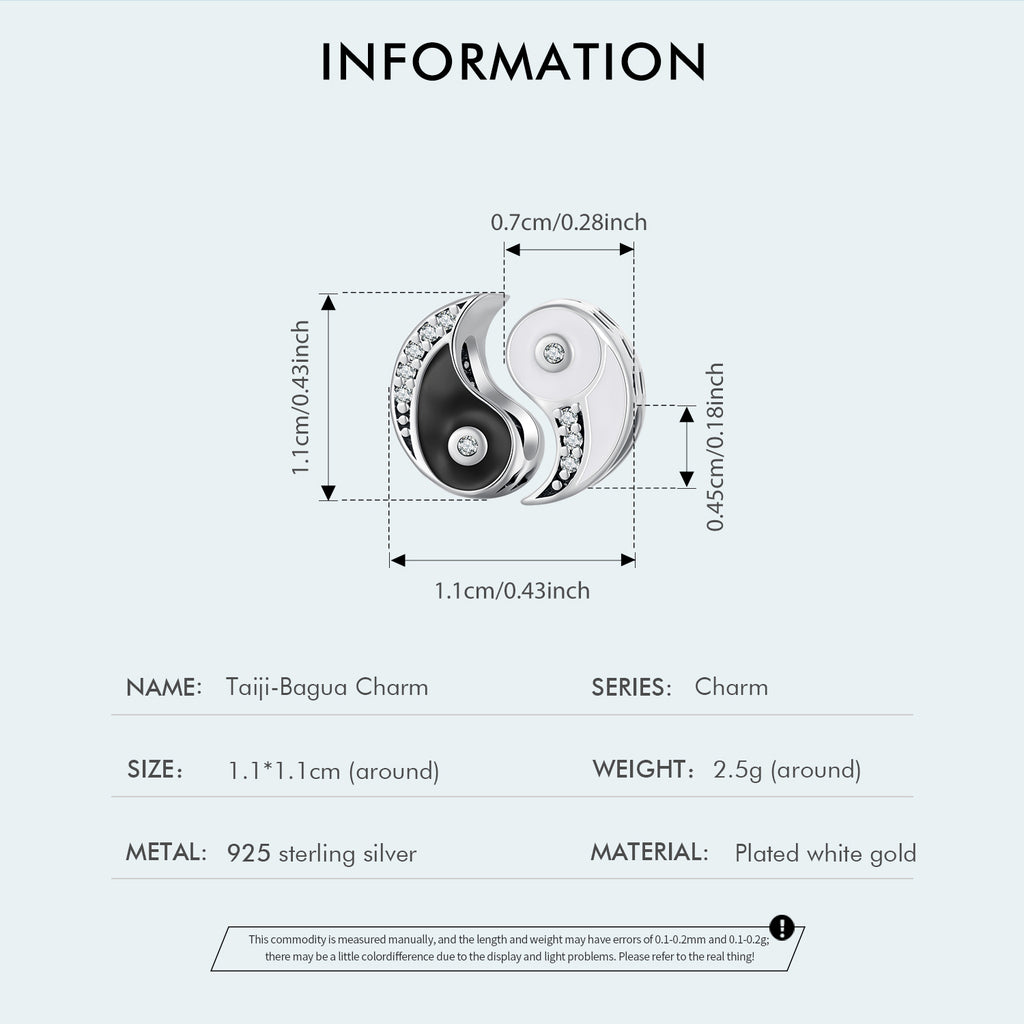 Sylvory 925 Sterling Silver Yin Yang Harmony Charm