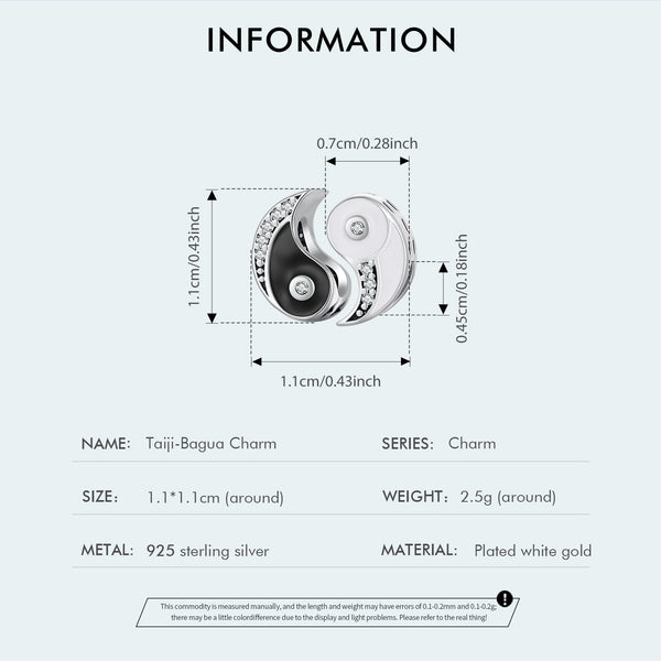 Sylvory 925 Sterling Silver Yin Yang Harmony Charm