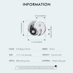 Sylvory 925 Sterling Silver Yin Yang Harmony Charm