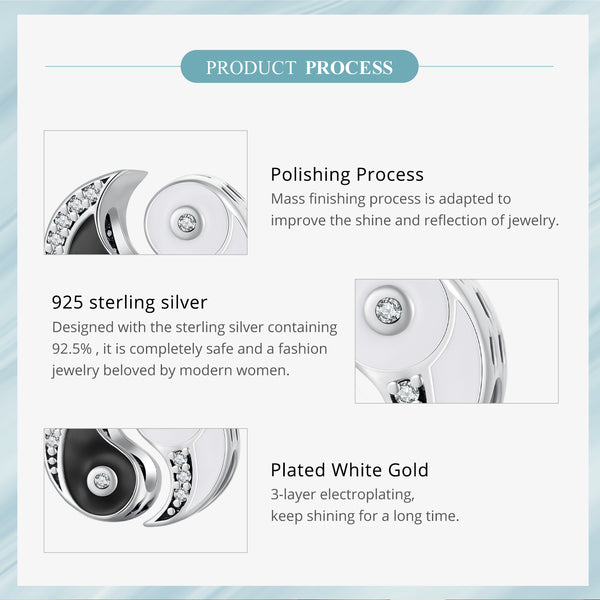 Sylvory 925 Sterling Silver Yin Yang Harmony Charm