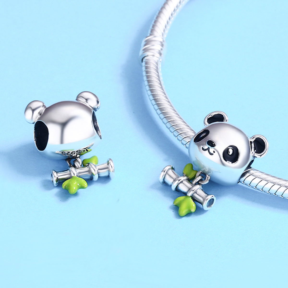 Silver Cute Panda Abode Charm Secondary image