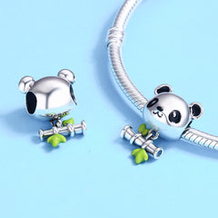 Sylvory 925 Sterling Silver Cute Panda Abode Charm