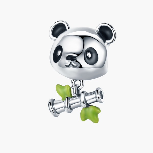 Silver Cute Panda Abode Charm in 925 Sterling Silver by Sylvory