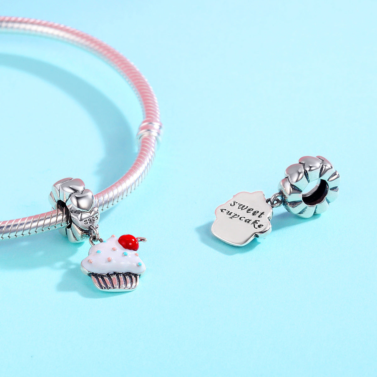 Sylvory 925 Sterling Silver Cupcake Crush Charm