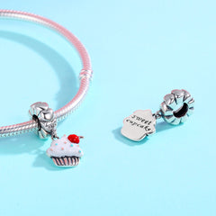 Sylvory 925 Sterling Silver Cupcake Crush Charm