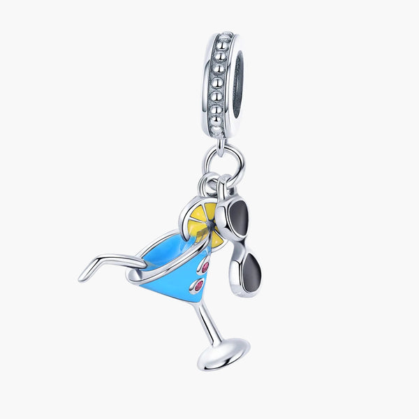 Silver Sip Happens Charm in 925 Sterling Silver by Sylvory