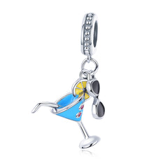 Sylvory 925 Sterling Silver Sip Happens Charm