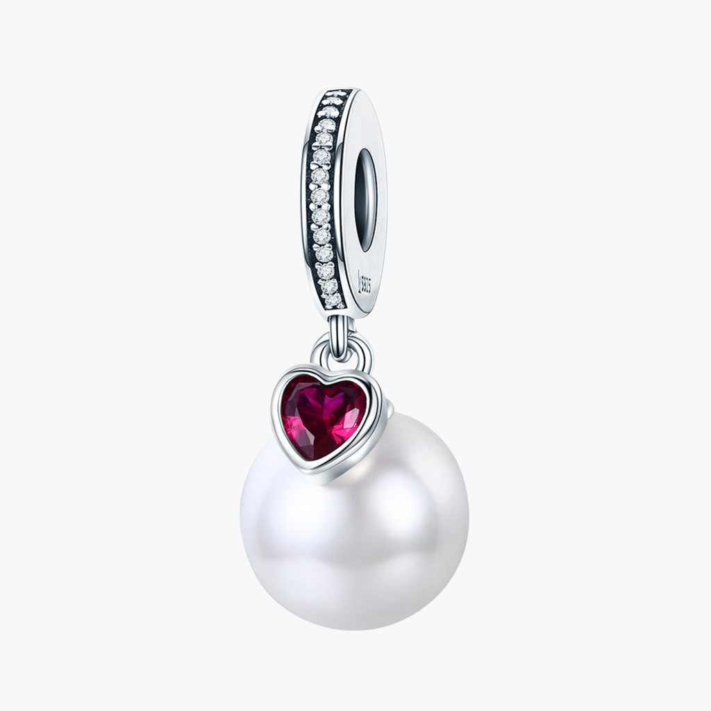 Silver Red Romance Charm