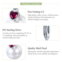 Sylvory 925 Sterling Silver Red Romance Charm