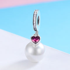 Sylvory 925 Sterling Silver Red Romance Charm