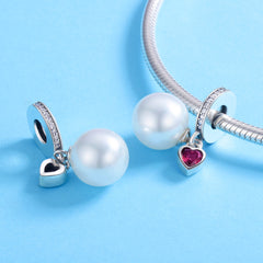 Sylvory 925 Sterling Silver Red Romance Charm