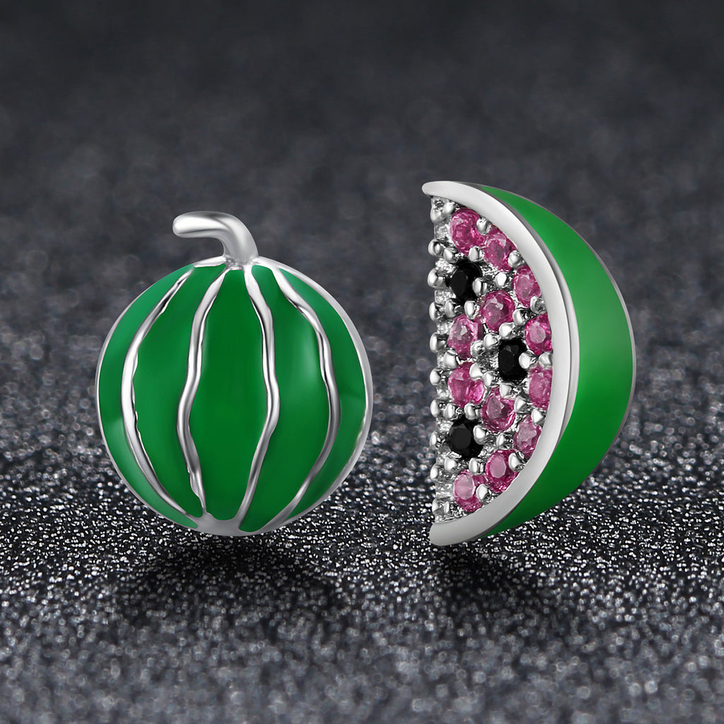 Silver Watermelon Whimsies Studs