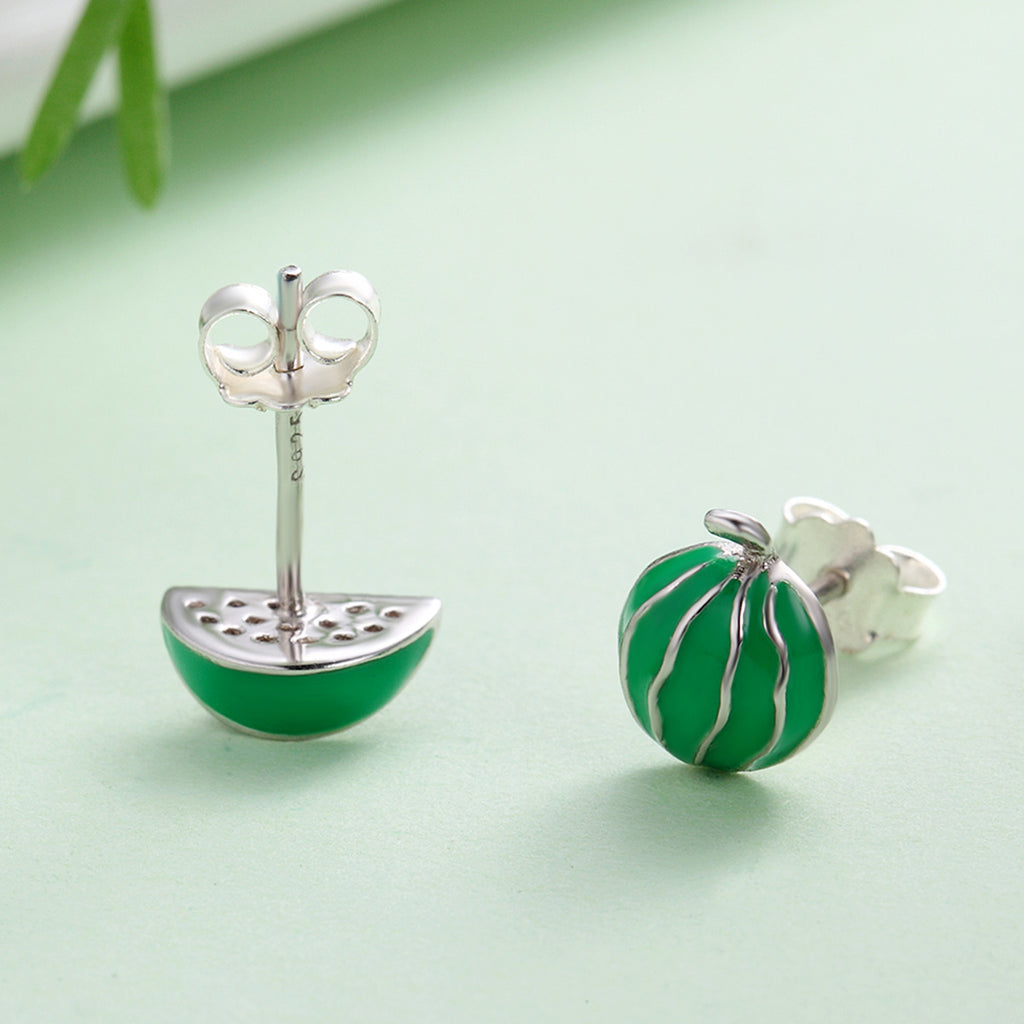 Silver Watermelon Whimsies Studs