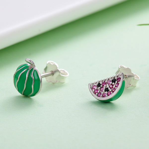 Silver Watermelon Whimsies Studs