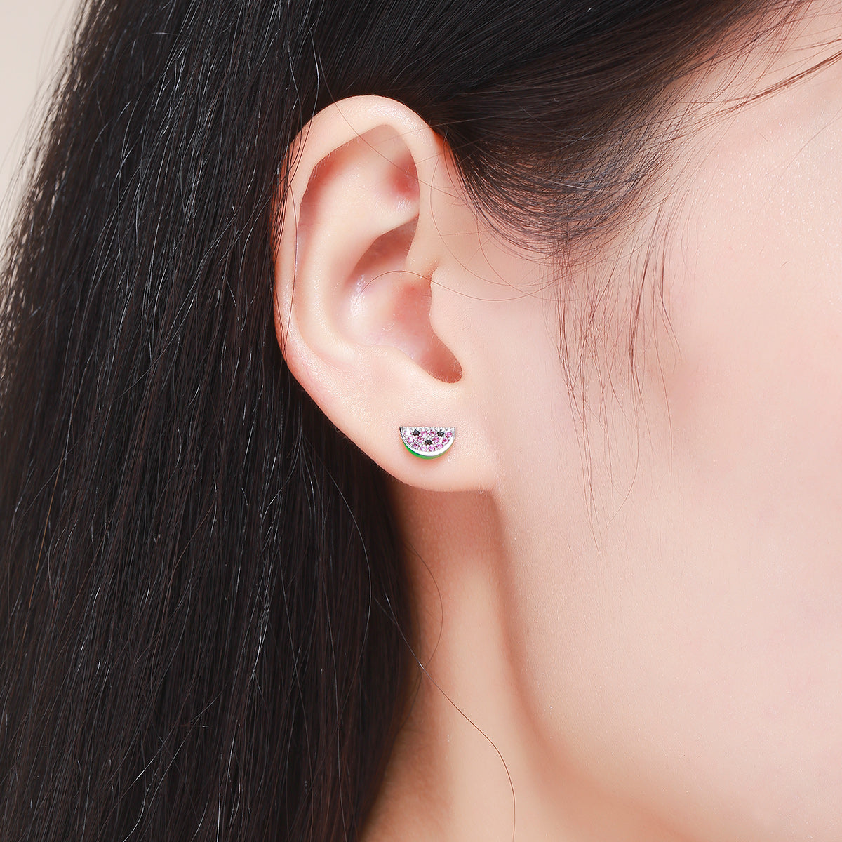 Silver Watermelon Whimsies Studs Secondary image