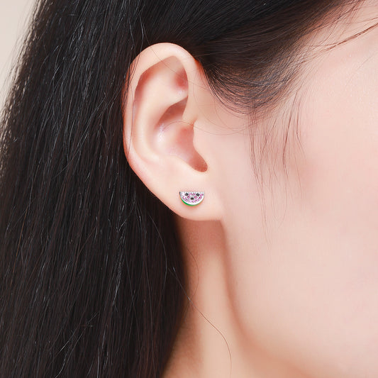 Silver Watermelon Whimsies Studs