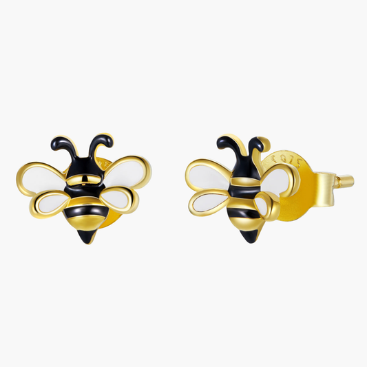 Silver Honeybee Bling Studs